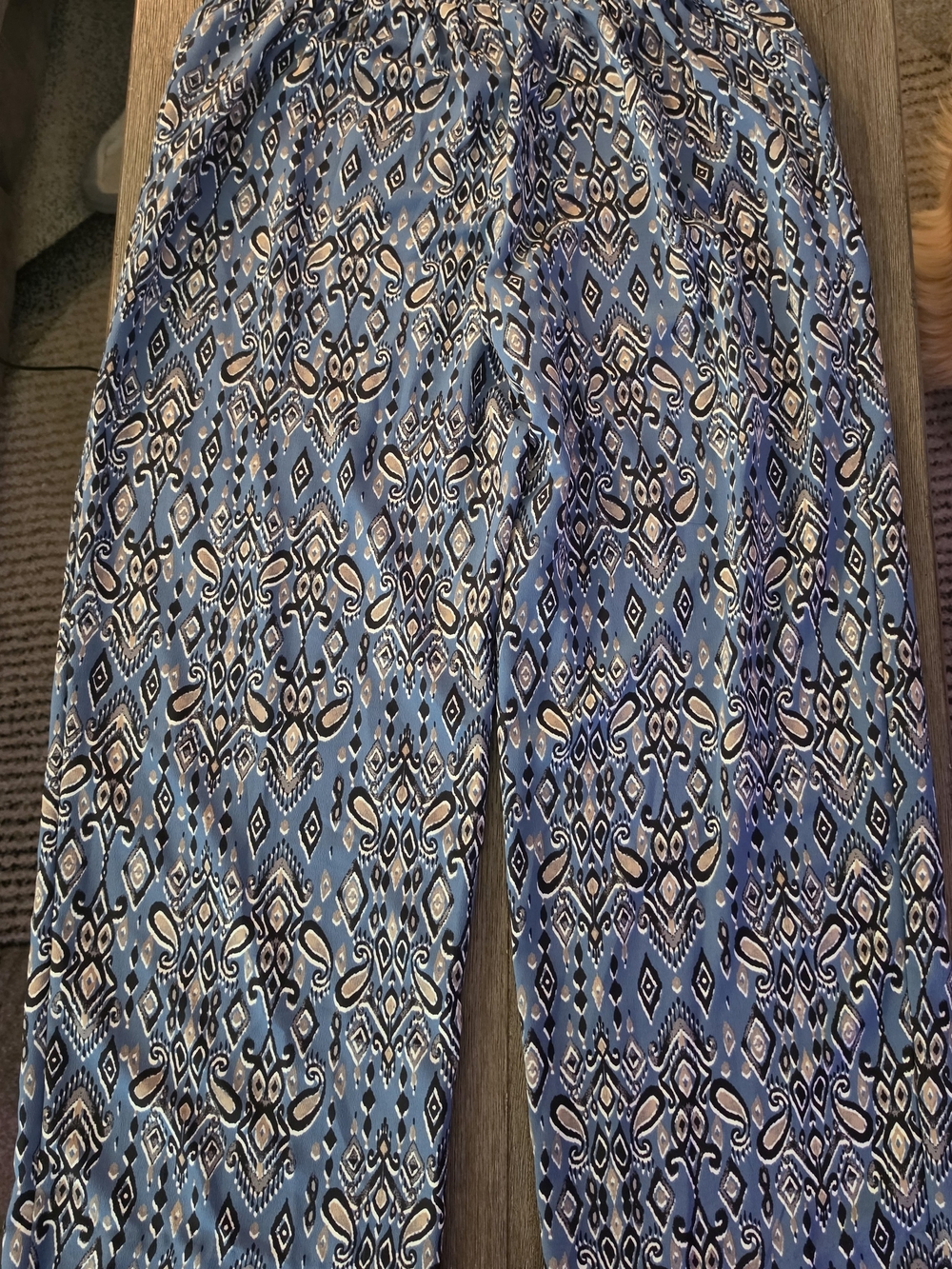 Women's I.N. Studio Blue Geometric Print Wide-Leg Pants Size 1X